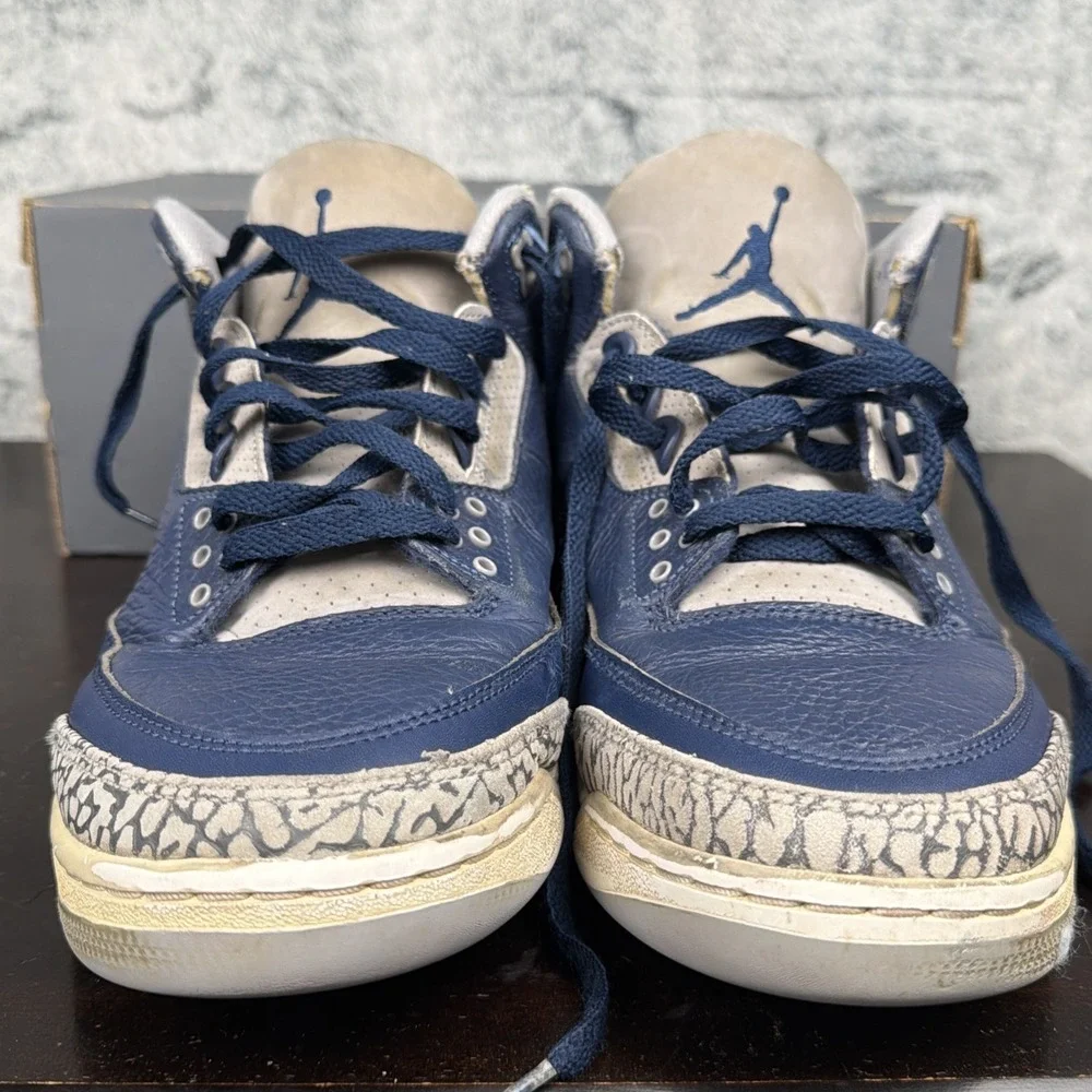 Jordan 3 Retro Mens 10.5 Georgetown Hoyas (2021) CT8532-401 Midnight Navy White